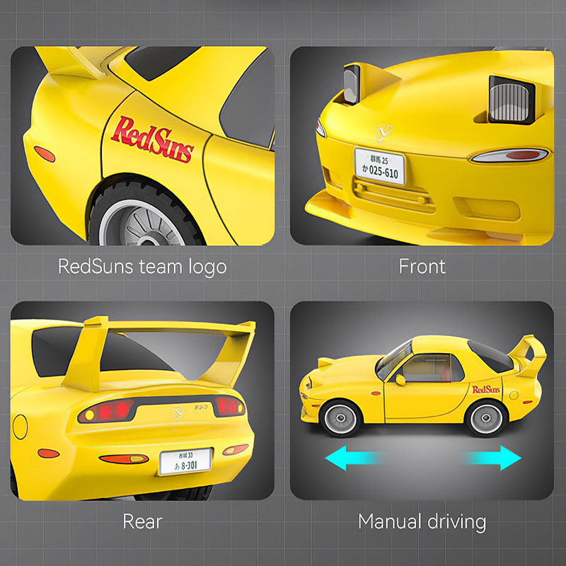 Initial D Mazda RX-7 FD3S Armable 66 Piezas Escala 1:35