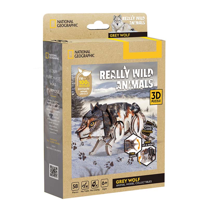 Lobo Gris Natgeo Puzzle 3D Cubicfun DS1180h Grey Wolf – Playmore Toys
