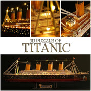 Titanic LED armable Puzzle 3D Cubicfun 266 Piezas 88cm