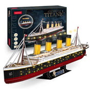Titanic LED armable Puzzle 3D Cubicfun 266 Piezas 88cm