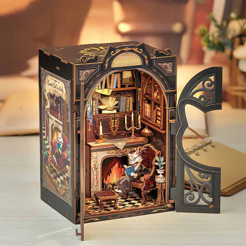 Count Cat's Study Booknook Cutebee