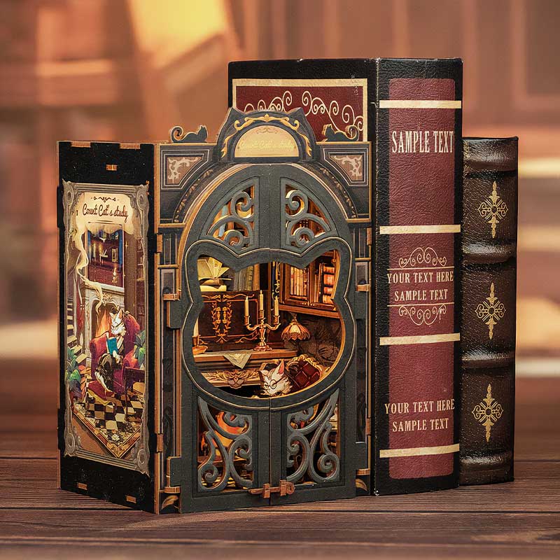 Count Cat's Study Booknook Cutebee
