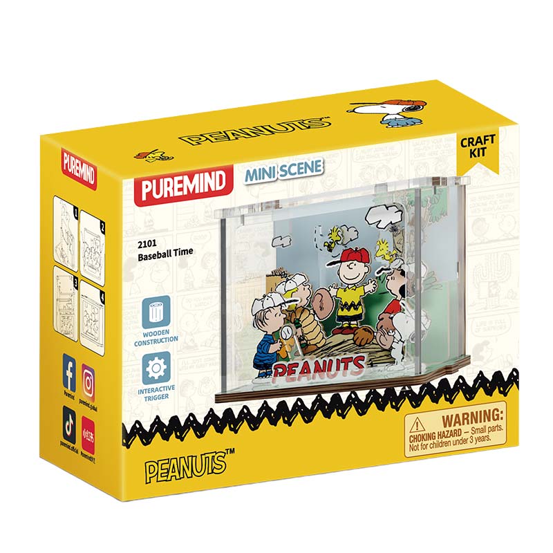 Snoopy Oficial Baseball Mini Escena Puremind 2101 – Playmore Toys