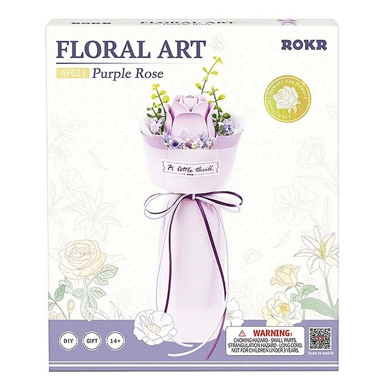 Ramo de Flores Armable Purple Rose Robotime AF021 Rolife