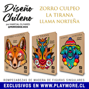 Rompecabeza de Madera Mascara Tirana Diseño Chileno Playmore