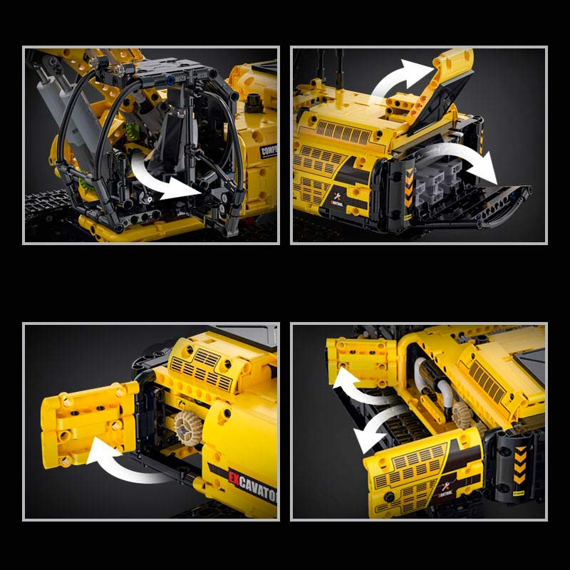 CaDA Excavadora PRO 1708 Piezas Escala 1:20 Juguete Armable