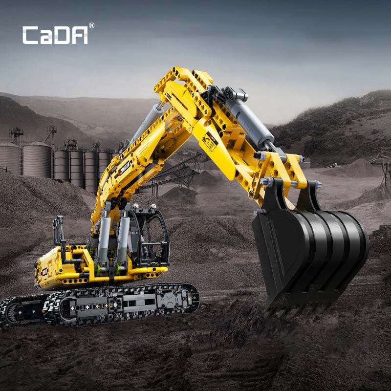 CaDA Excavadora PRO 1708 Piezas Escala 1:20 Juguete Armable