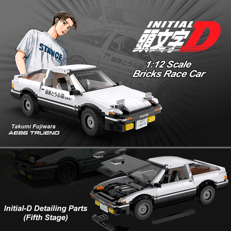 Initial D Toyota AR86 Trueno 1324 Piezas Escala 1:12.5