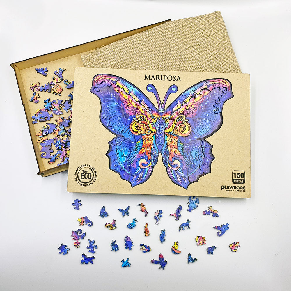 Rompecabeza de Madera Mariposa - Playmore WPA436 Playmore Toys