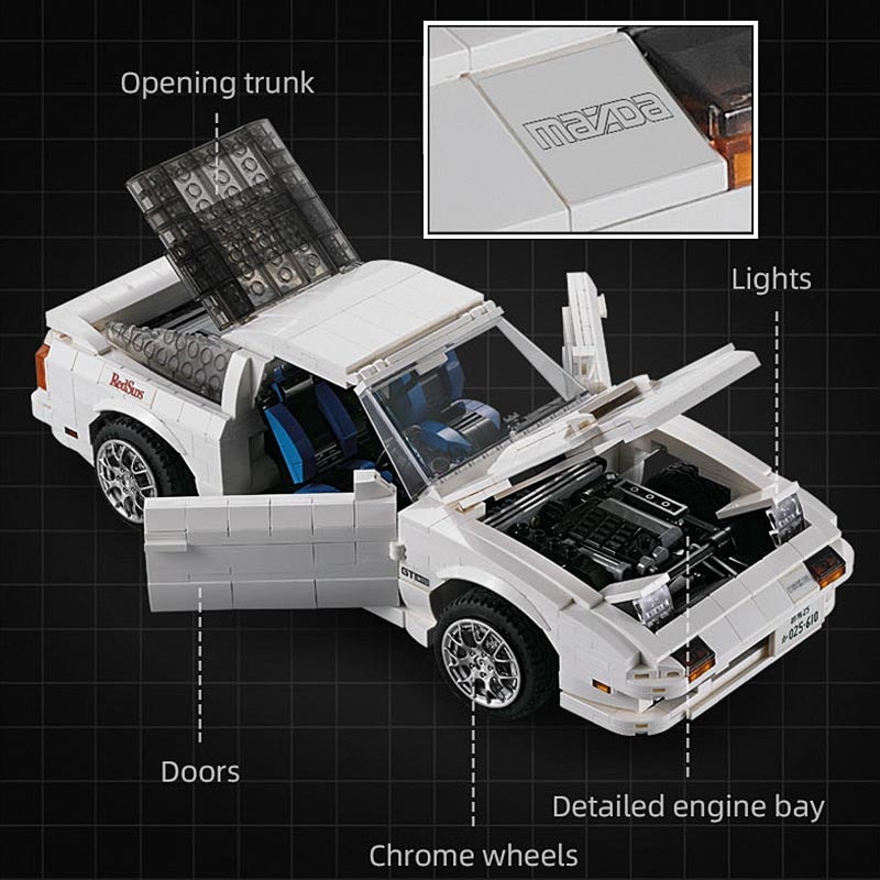 Initial D Mazda RX-7 FC35 Armable 1552 Piezas Escala 1:12.5