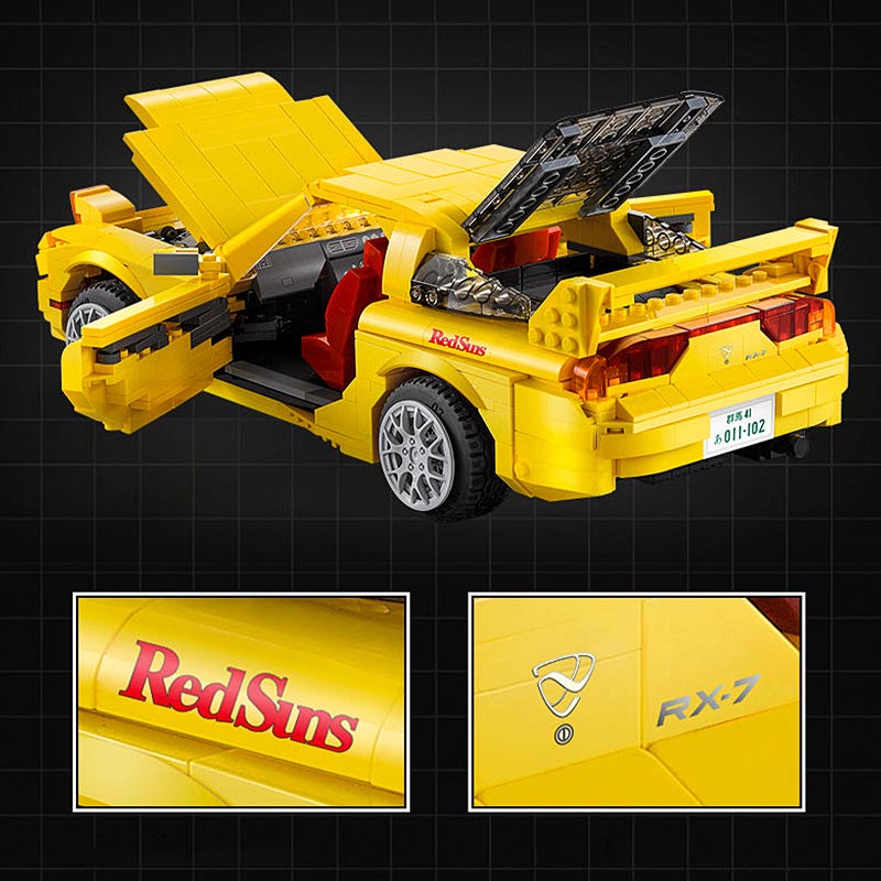 Initial D Mazda RX-7 FD35 Armable 1655 Piezas Escala 1:12.5