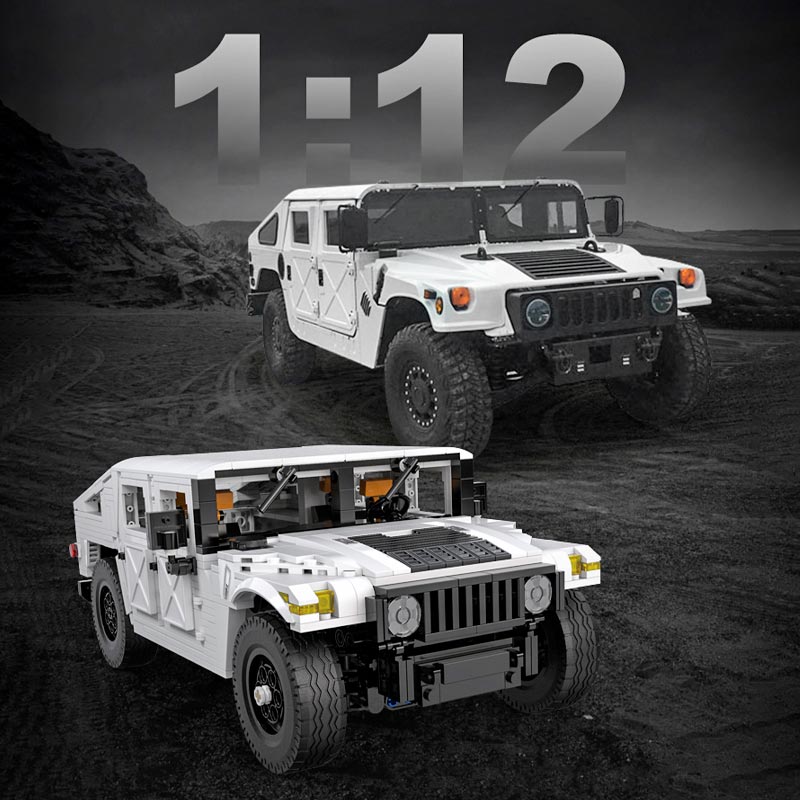 Jeep Humvee Militar Civil Armable 1386 Piezas Escala 1:12