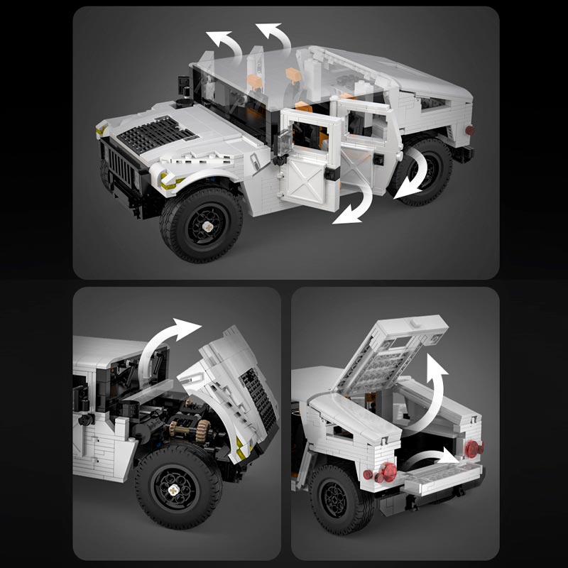 Jeep Humvee Militar Civil Armable 1386 Piezas Escala 1:12