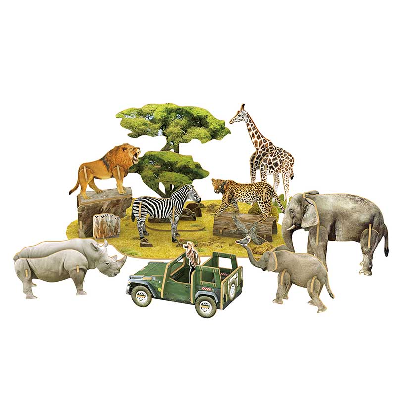 Animales de Africa Diorama Armable Natgeo Cubicfun DS0972h