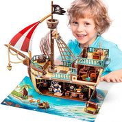 Barco Pirata Barba Negra armable Rompecabezas 3D Cubicfun