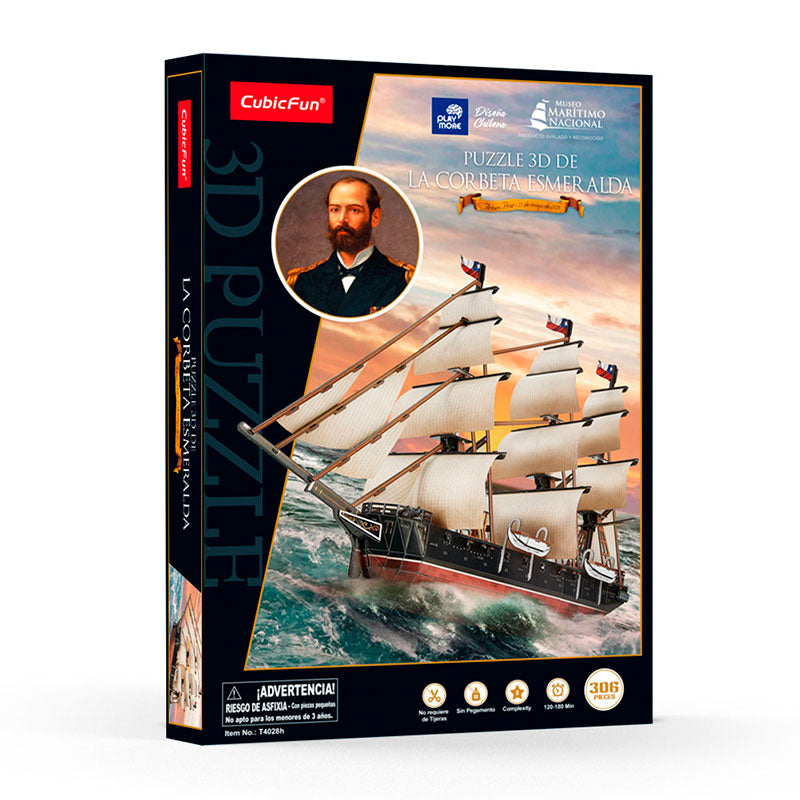 Puzzle 3D Diseño Chileno Corbeta Esmeralda de Arturo Prat