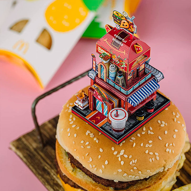 Tienda de Hamburguesas Hamburger Shop Puzzle 3D de Metal
