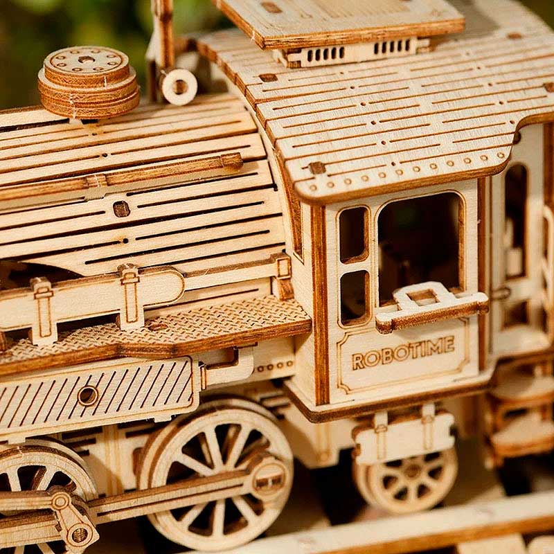Tren Locomotora de Madera con Vagón Armable 308 Piezas