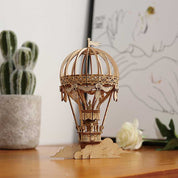 Globo Aerostático de Madera Armable Puzzle 3D