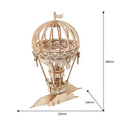 Globo Aerostático de Madera Armable Puzzle 3D