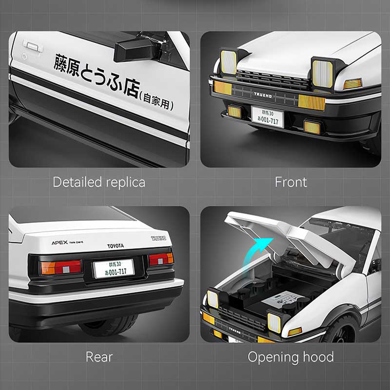 Initial D Toyota AR86 Trueno Armable 72 Piezas Escala 1:35