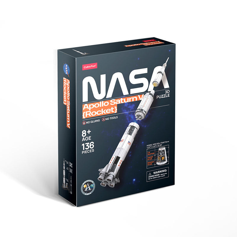 Nasa Cohete Saturn V Armable Puzzle 3D 136 Piezas