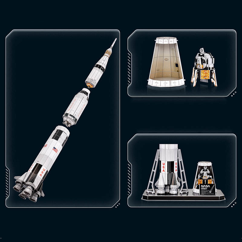 Nasa Cohete Saturn V Armable Puzzle 3D 136 Piezas