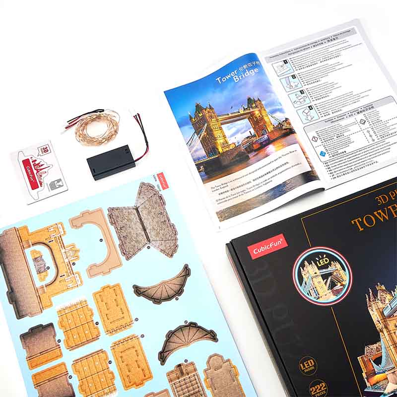 Puente de la Torre Tower Bridge LED Puzzle 3D 222 Piezas