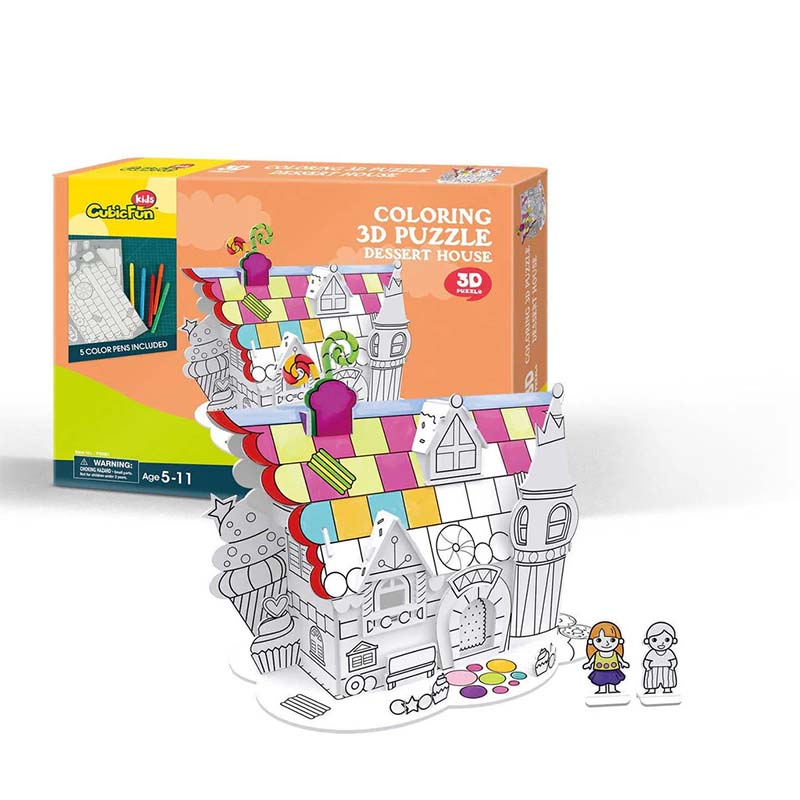 Casita Armable para Colorear Candy House