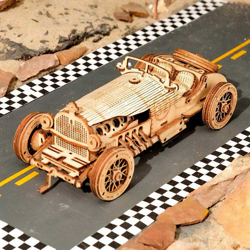 Auto de Carrera 1910 Rompecabezas Puzzle 3D Robotime