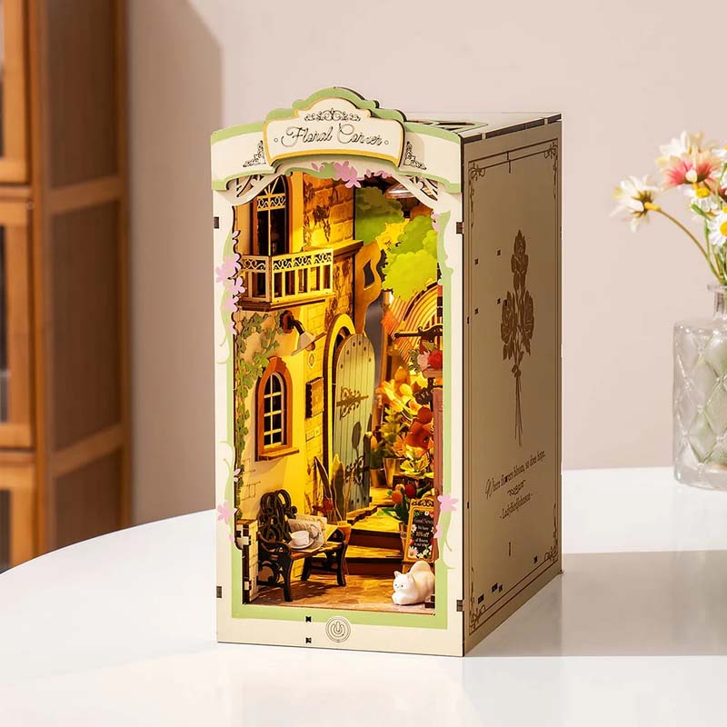 PREVENTA Floral Corner con Cover Dust Booknook Rolife