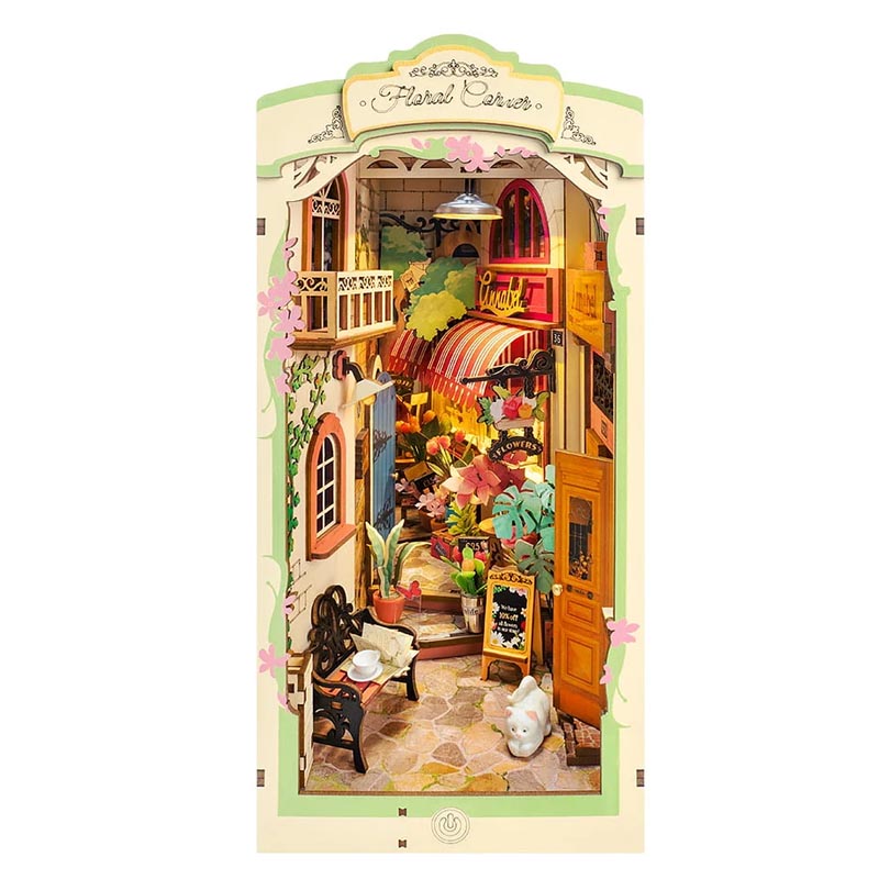 PREVENTA Floral Corner con Cover Dust Booknook Rolife