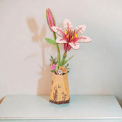 Lirio Rosada Pink Lily Flor de Madera