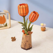 PREVENTA Tulipan Naranjo Flor de Madera