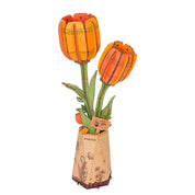 PREVENTA Tulipan Naranjo Flor de Madera