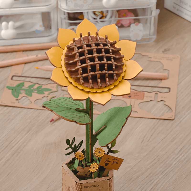 PREVENTA Girasol Sunflower Flor de Madera