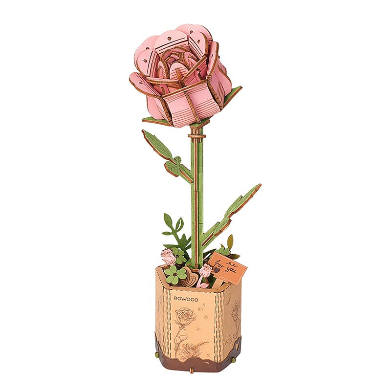 Rosa Flor de Madera Pink Rose