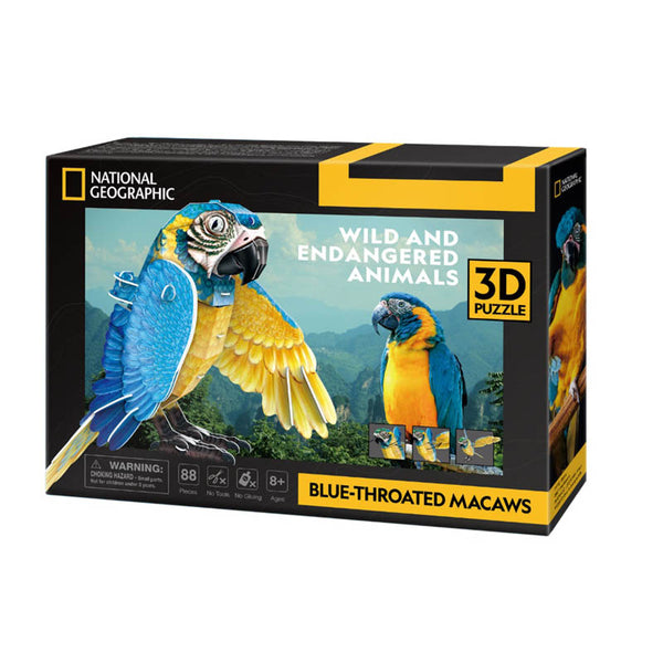 Guacamayo Garganta azul puzzle 3D Cubicfun Natgeo