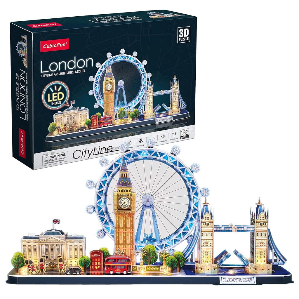 London City Line Inglaterra armable 3D con luz Cubicfun