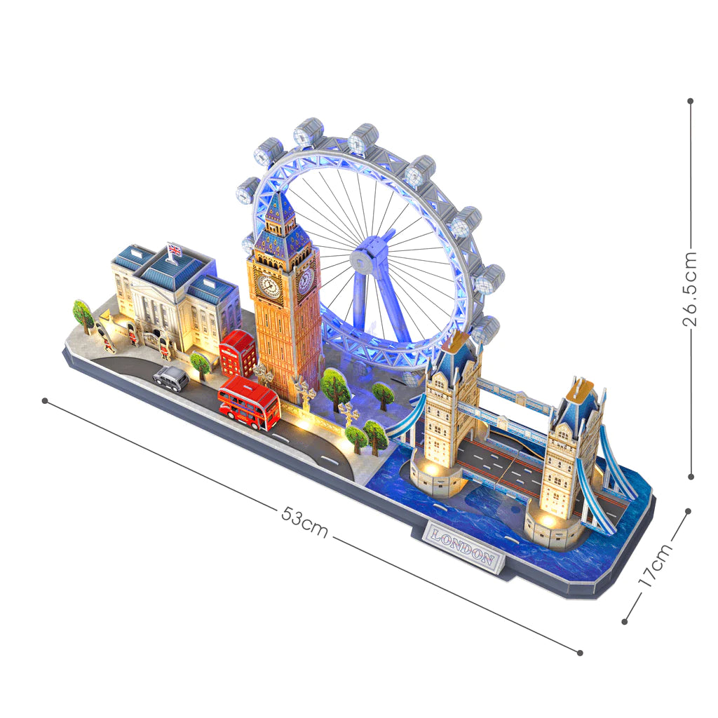 London City Line Inglaterra armable 3D con luz Cubicfun