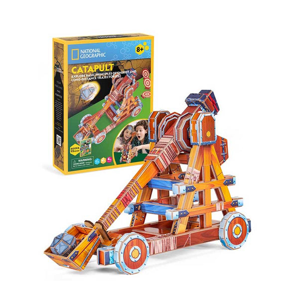 Catapulta armable puzzle 3D Cubicfun Natgeo