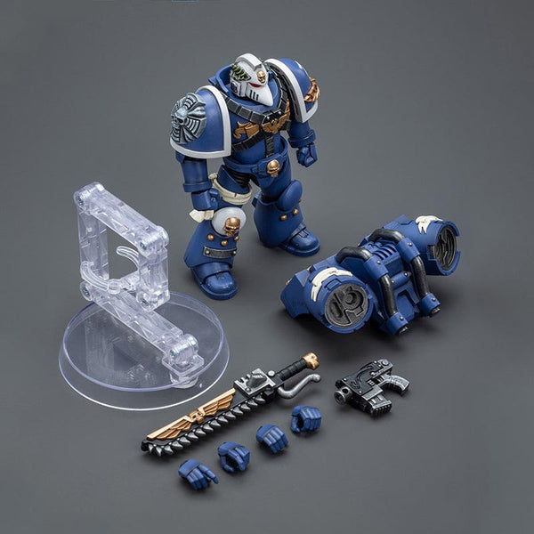 Ultramarines Vanguard Veteran with Chainsword and Bolt Pistol Warhammer Joytoy