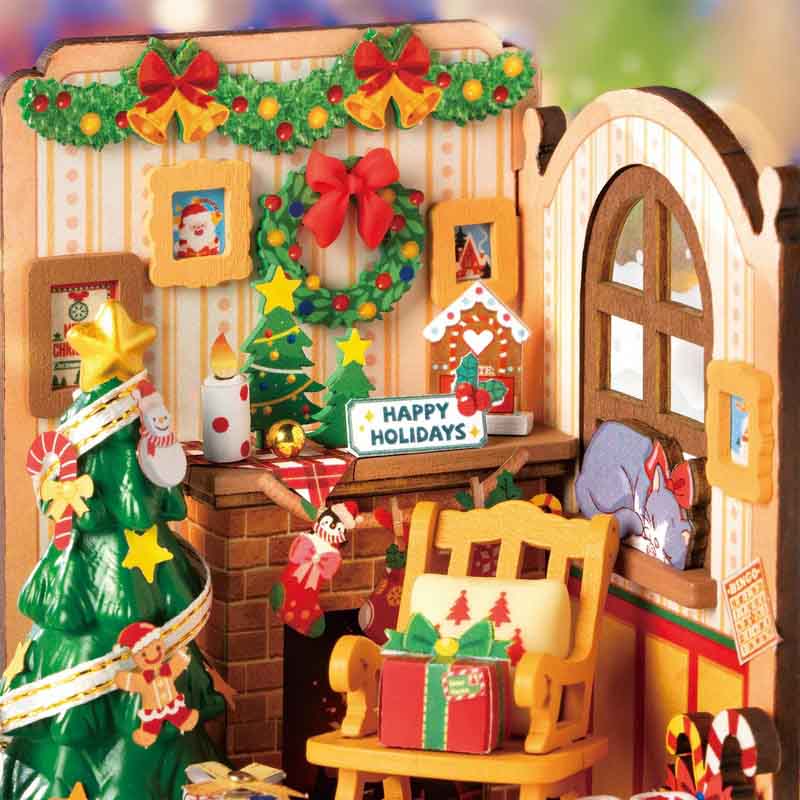 Christmas Fireplace miniatura armable Robotime