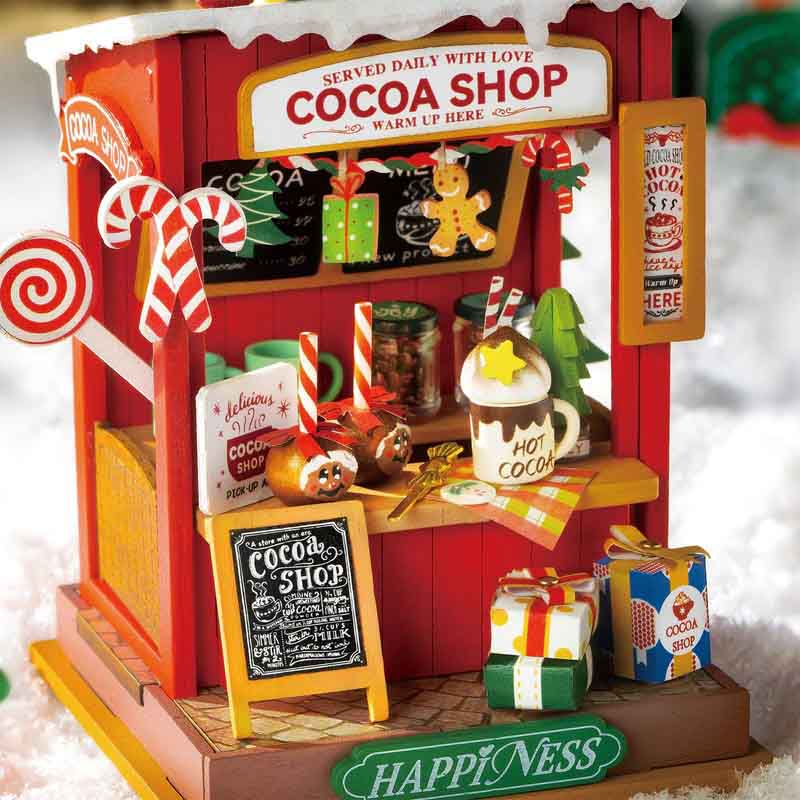 Puesto de chocolate caliente Navideño Cocoa Shop Robotime