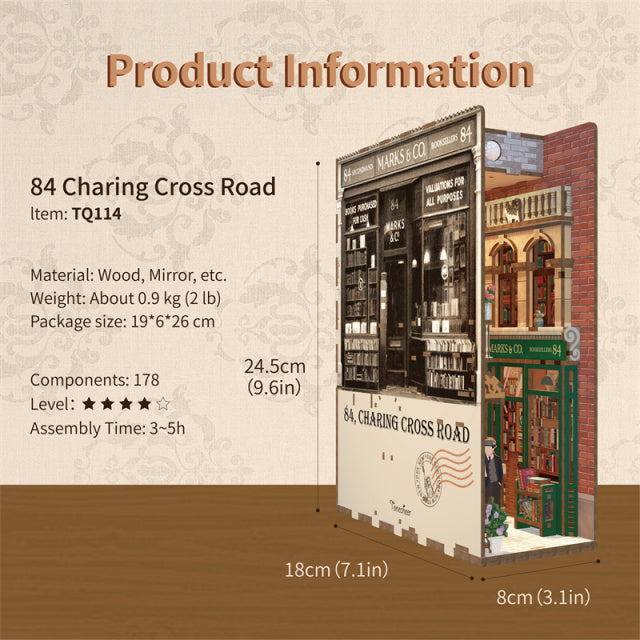 PREVENTA Booknook 84 Charing cross road separador de libros Tonecheer