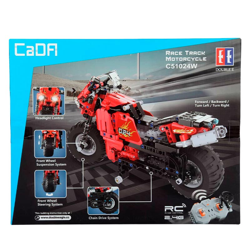 Moto Deportiva Radio Control Armable 484 Piezas Luces LED