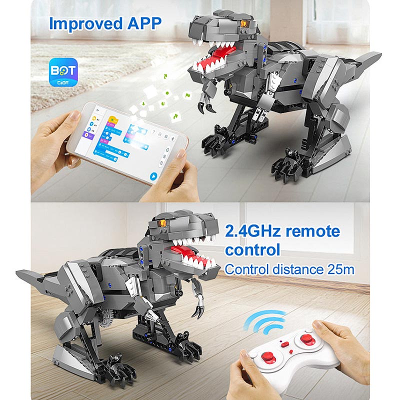 Robot Dino T-Rex Programable 701 Piezas Radio Control Dual