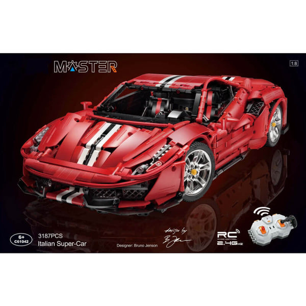 Deportivo Rosso 3187 Piezas Escala 1:8 Radio Control LED