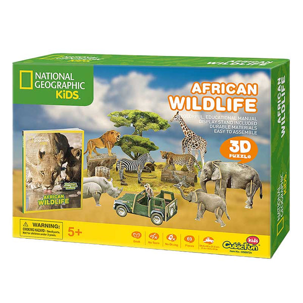 Animales de Africa Diorama Armable Natgeo Cubicfun