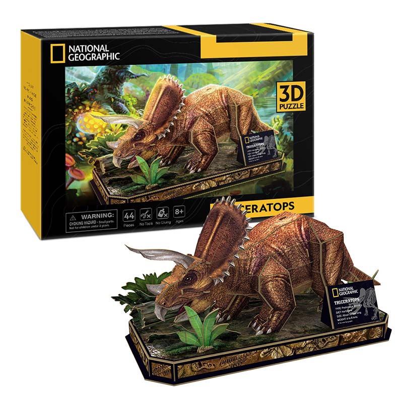 Triceratops Armable Puzzle 3D 44 Piezas Cubicfun